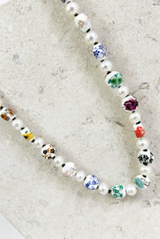 Collar Flores y perlas