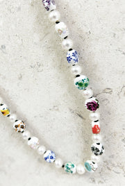 Collar Flores y perlas